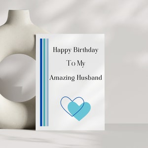 Carte d'anniversaire pour mari, joyeux anniversaire, carte de voeux pour mari, carte d'anniversaire pour mari, carte de voeux pour homme, cadeau d'épouse pour anniversaire de mari