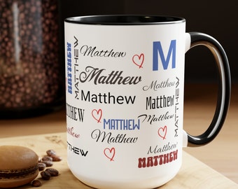 Personalized Coffee Mug Gift Custom Name Mug For Him Romantic Gift For Him Heart Mug For Dad Easter Gift Idea Friend Gift Idea Tea Mug Gift