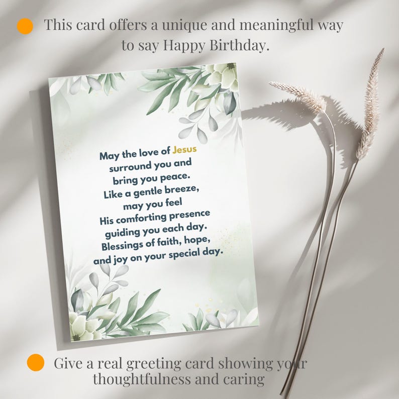 Birthday Card Religious for Her Christian Floral Birthday Card Faith ...