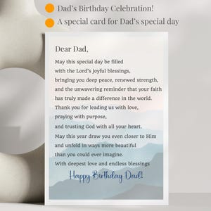 Religious Birthday Card For Dad From Daughter Christian Dad Birthday Faith-Based Birthday Card  From Son Christian Birthday Wishes Dad Gift