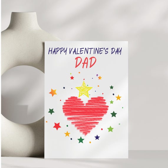 Valentines Day Card for Dad I Love You Message Card for Dad Love