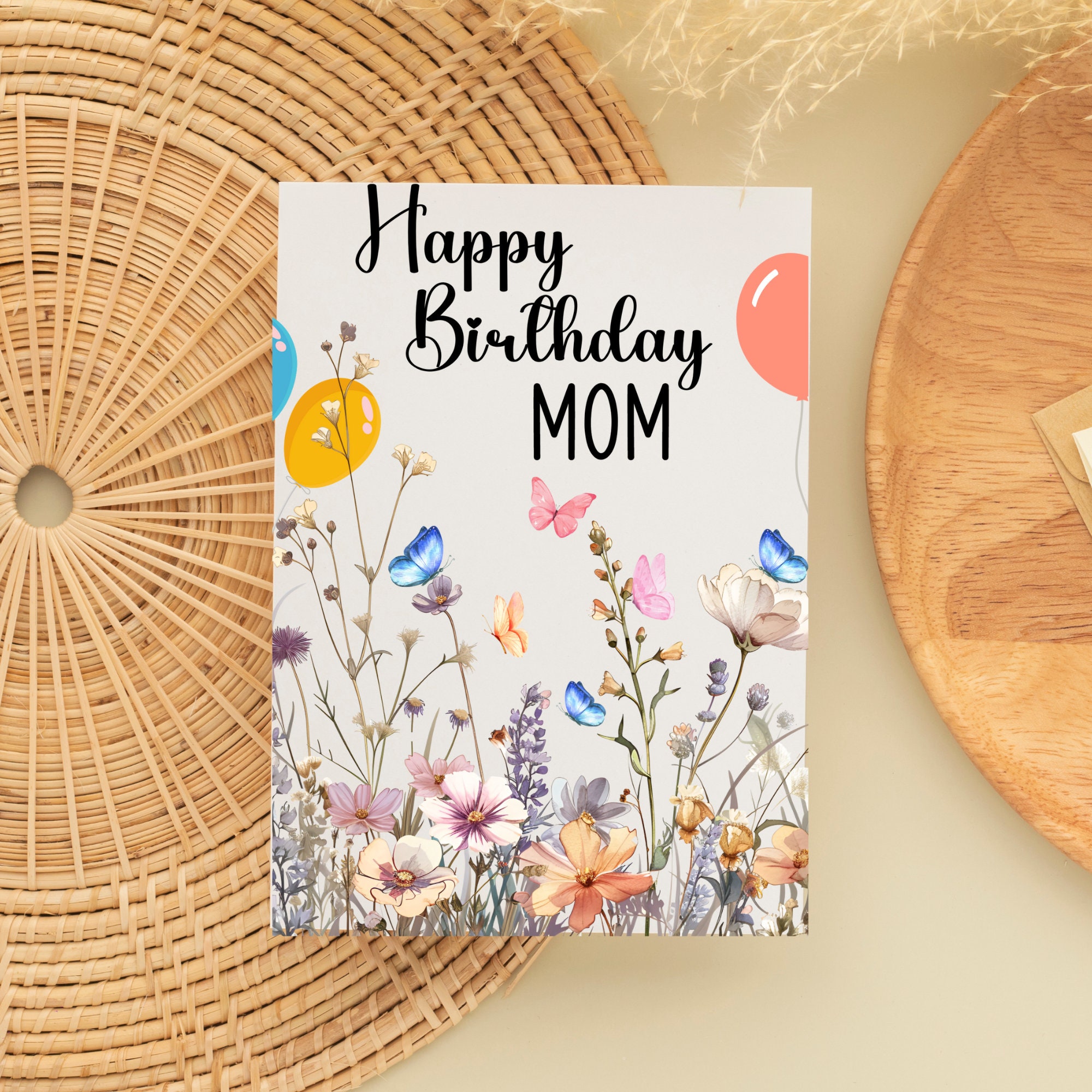 Happy Birthday Card for Mom Birthday Gift Idea Mom Birthday Card Mom Gift From Kids Birthday ...