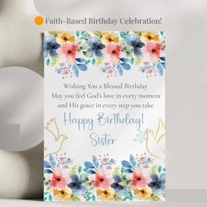Christian Birthday Card For Sister Faith Based Sister Birthday Card Bible Birthday Gift For Sister Adult Sister Jesus Birthday Card Gift