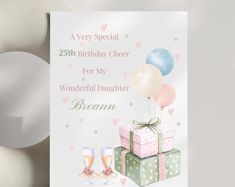 Personalized Birthday Card for Daughter Heartfelt Birthday Message For Adult Daughter Custom Birthday Gift for Daughter Grown Daughter Card
