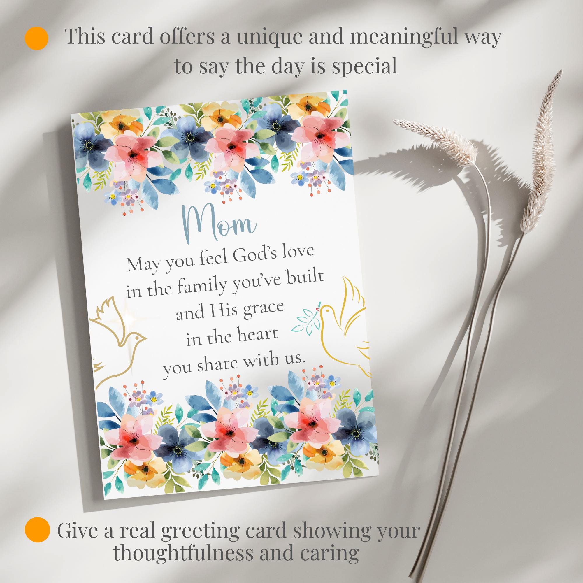 Religious Mother’s Day Card for Mom Christian Floral Card for Mom Faith ...