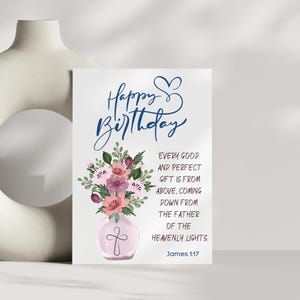 Christian Birthday Card Faith Based Birthday Card Bible Verse Card Spiritual Happy Birthday Card For Friend Inspirational Birthday Card