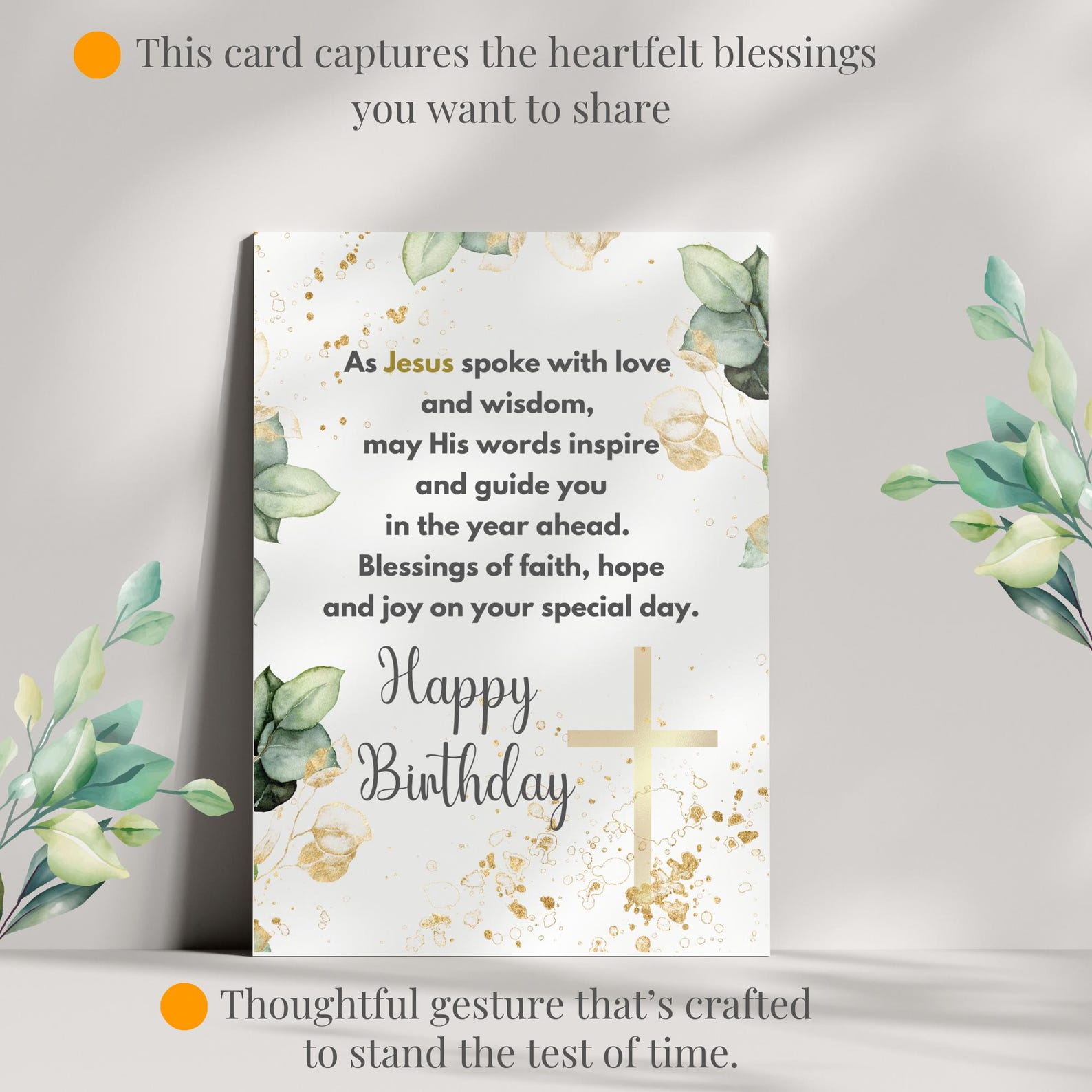 Religious Birthday Card for Her Christian Floral Birthday Card Faith ...