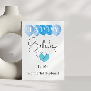 Carte d'anniversaire pour mari, joyeux anniversaire, carte de voeux pour mari, carte d'anniversaire pour mari, carte de voeux pour homme, cadeau d'épouse pour anniversaire de mari