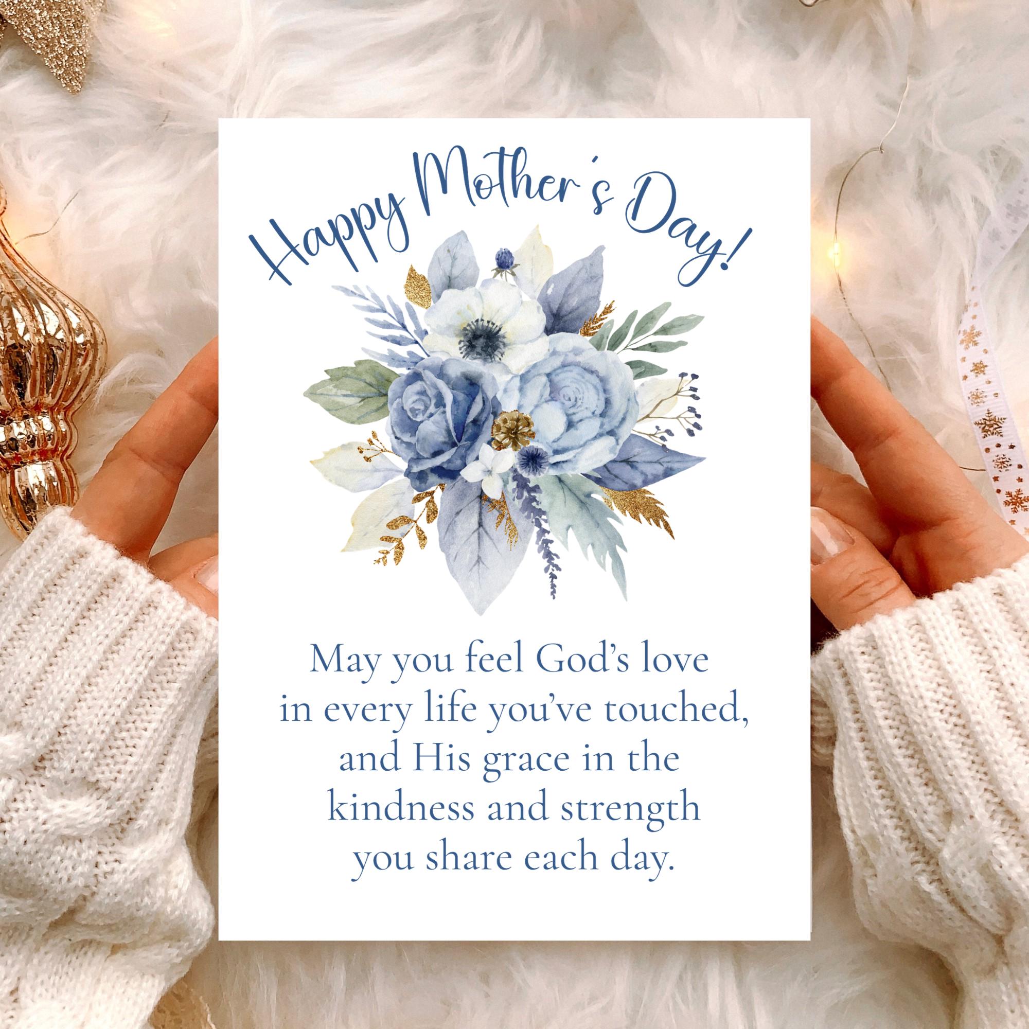 Religious Mother’s Day Card for Mom Christian Floral Card for Mom Faith ...