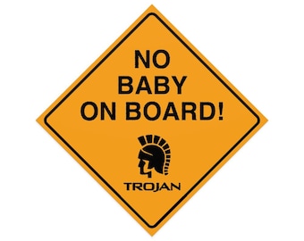 Calcomanía "No Baby On Board" / Fácil de despegar y pegar / Divertida calcomanía para parachoques con meme