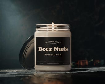 Deez Nuts Scented Candle - Funny Gag Gift Candle by Nonsense Scents