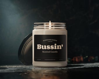 Bussin' Scented Candle - Funny Brainrot Meme Gag Gift Candle by Nonsense Scents