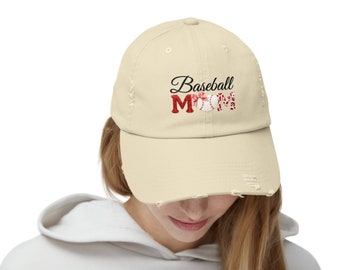 Baseball Mom Distressed Hat, Vintage Look Cap, Sports Mom Hat, Distressed Baseball Cap, Mom Gift