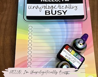 Unapologetically Busy Anteckningsblock och Penna Presentset: Handgjort brevpapper