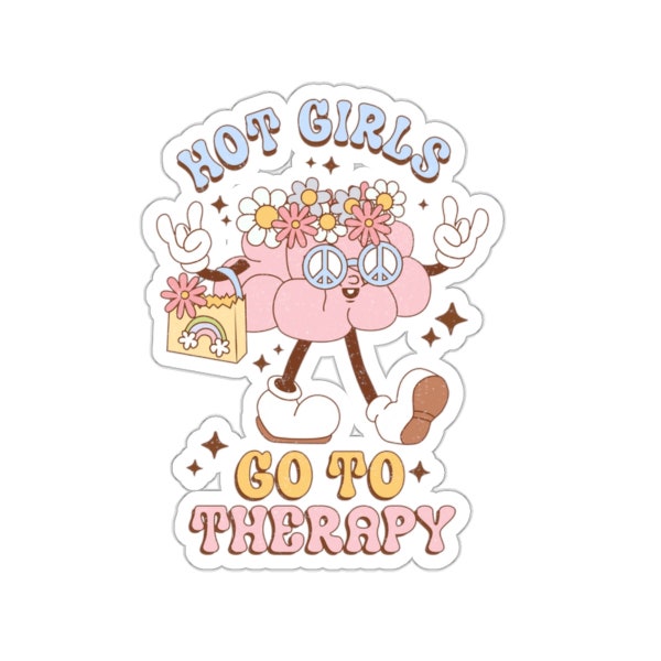 Cute therapy stickers, Funny inspirational stickers, cute MacBook stickers, mental health stickers, positivity sticker, retro funny stickers