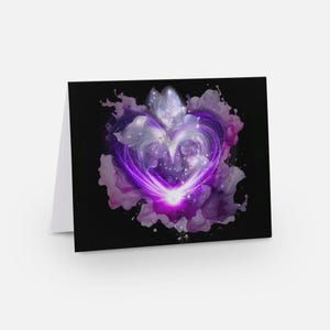 Tarjetas de notas con el Corazón Púrpura. Un toque de elegancia para compartir tu nota escrita a mano con tus seres queridos.
