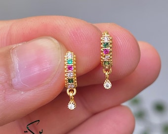 Tiny Hoops Earrings • Gold plated • Hoops earrings •AD Hoops Earring •  Earrings • Gift For Her • Gift for mom ( SH18 )