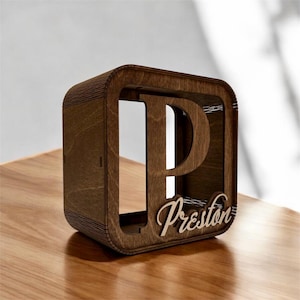 Personalized Money Box Savings Piggy Bank Wooden Coin Bank Design Custom Name Initial & Color Choice Boys Girls Kids Nursery Room Decor Gift