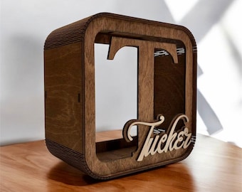 Wooden Personalized Piggy Bank for Kids, Name Piggy Bank, Piggy Banks for Girls, Boys, Baby Custom Money Box,Unique Birthday Gifts