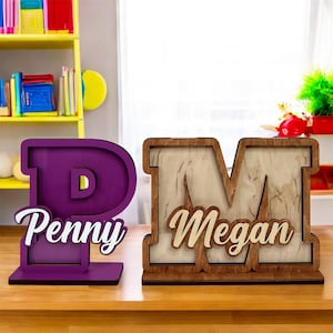 Alcancía con letras personalizadas / Hucha de madera con alfabeto / Hucha personalizada para niños / Hucha de madera con nombre / Regalo único para bebé