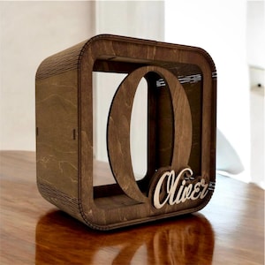 Cofrinho com nome de bebê, presente de aniversário para bebê, cofrinho para crianças, caixa de madeira para economizar dinheiro, cofrinho personalizado, cofrinho infantil, caixa de dinheiro