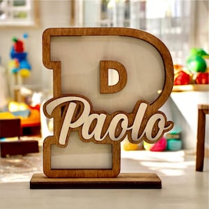 Custom Wooden Initial Coin Box | Personalized Baby Gift | Name Coin Holder | Baby Shower Keepsake | Nursery Decor | Custom Alphabet Bank