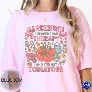 Gardening Therapy Tomato Shirt Gift for her, Funny Tomato Tee, Tomato Summer T Shirt, Comfort Colors Farmers Market Shirt, Vegetable Lover 6