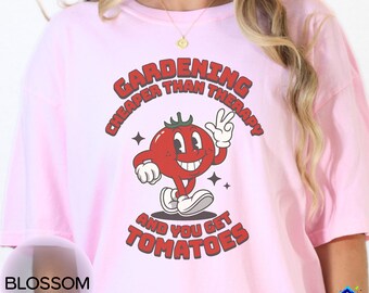 Gardening Therapy Tomato Shirt Gift for her, Funny Tomato Tee, Tomato Summer T Shirt, Comfort Colors Farmers Market Shirt, Vegetable Lover3