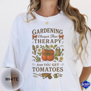 Gardening Therapy Tomato Shirt Gift for her, Funny Tomato Tee, Tomato Summer T Shirt, Comfort Colors Farmers Market Shirt, Vegetable Lover 8