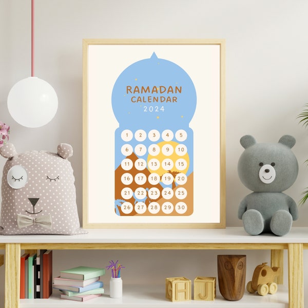 Ramadan Calendar Digital Download Wall Art, Ramadan Planner Countdown, Ramadan Decoration Modern, Large Ramadan Calendar Poster Islamic