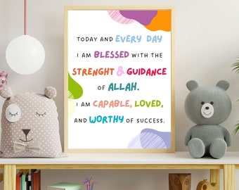 Little Muslim Print, Islamic Kids Print, Children Wall Art, Eid Gift for Kids, Children Eid Gift, Ramadan Kids Gift, Islamic Nursery