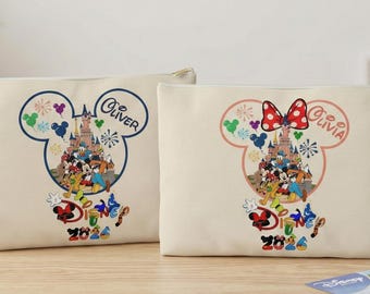 Disney Trip 2026 Organizer Pouch, Park Essentials Bag, Mickey Friends Travel Toiletry Case for Mom