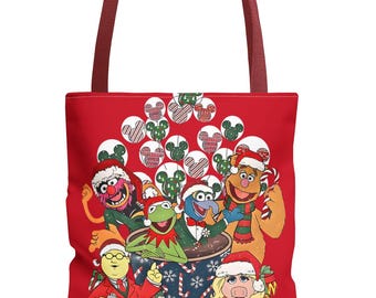 Muppet Christmas Carol Tote Bag, Kermit & Miss Piggy Holiday Shopper, Disney Xmas Gift