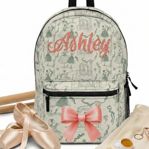 Personalized Ballerina Backpack for Girls, Custom Ballet Dance Bag, Pink Ballerina School Bag, Toddler Dance Gear, Nutcracker Gift