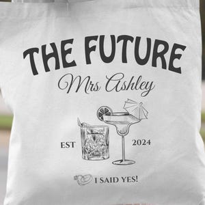 Personalized Future Mrs. Jute Tote Bag: Bridal Shower Gift