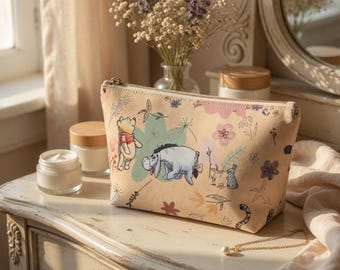 Winnie the Pooh Eeyore Tigger Makeup Bag: Vintage Hundred Acre Wood Cosmetic Pouch