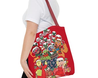 Muppets Christmas Tote Bag | Disney Muppets Holiday Tote | Christmas Gift Bag, Chrismas Women Bag, Funny Christmas Tote