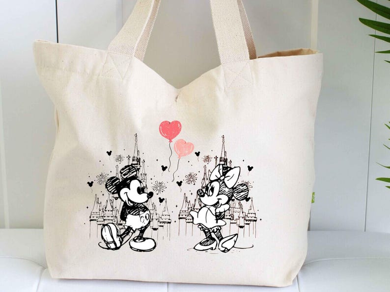 Bolso de mano retro de Mickey y Minnie Mouse - Diseño Disney Love imagen 5