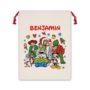 Personalized Toy Story Christmas Sack – Vintage Disney Gift Bag image 2