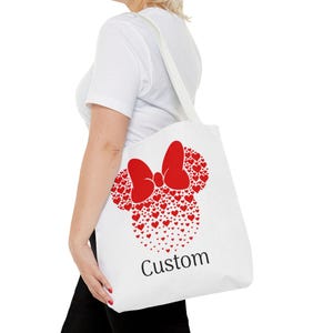 Personalisierte Minnie Maus Einkaufstasche, Name Disney Geschenk Bild 5