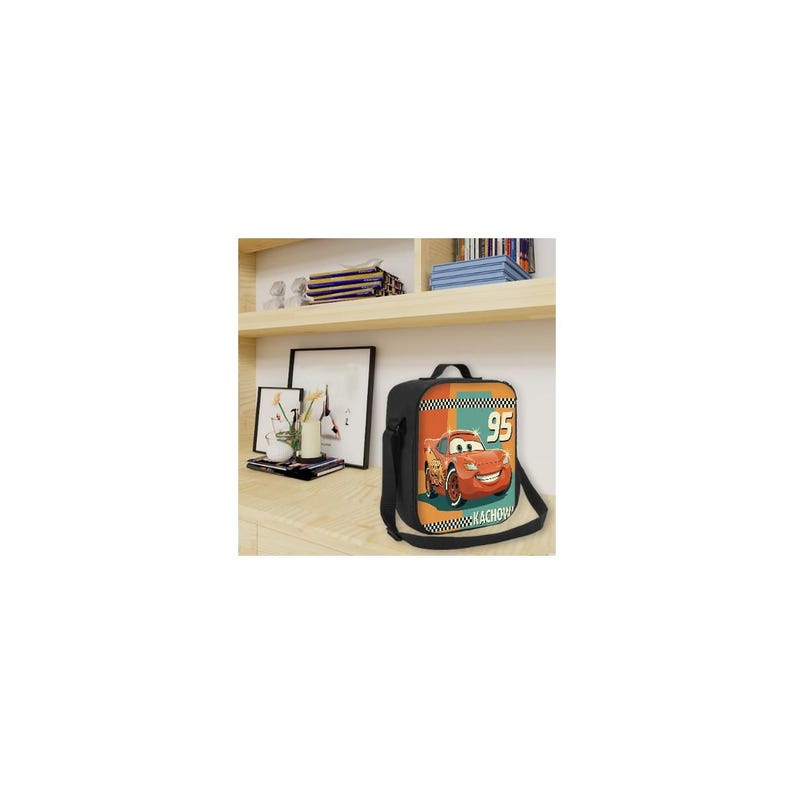 Disney Cars Lightning McQueen Insulated Lunch Bag Kachow Retro Racing Box image 5