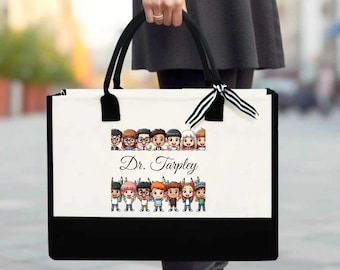 Personalized Teacher Tote Bag: Cotton Canvas Teacher Appreciation Gift