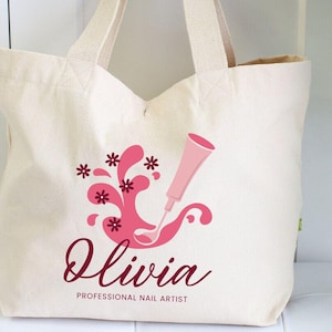 Nail Tech Custom Tote Bag, Nail Artist Gifts, Beautician Canvas Bag, Nail Salon Custom, Nail Technician Gift, Manicurist Salon Gift Bag