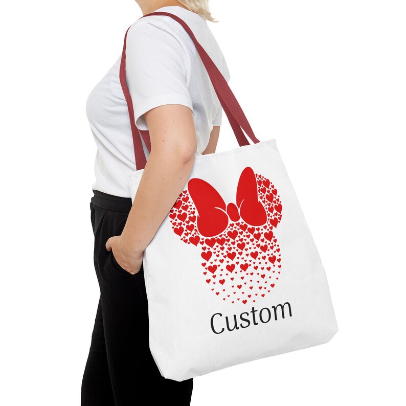 Personalisierte Minnie Maus Einkaufstasche, Name Disney Geschenk Bild 8