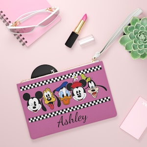 Bolsa de mão personalizada da Disney, carteira do Mickey e amigos, bolsa de bolso para festas, bolsa de couro da Minnie, presente personalizado da Disney, bolsa de mão para meninas