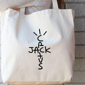 Zippered Cactus Jack Tote Bag, Hip Hop Concert Festival Tote, Zippered ...