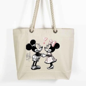 Retro Mickey and Minnie Mouse Tote Bag – Disney Valentines Gift image 3