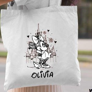 Personalized Retro Minnie Mouse Tote Bag, Disney Trip Bag image 4