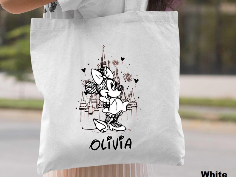 Personalized Retro Minnie Mouse Tote Bag, Disney Trip Bag image 4