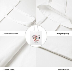 Custom Disney Trip 2026 Bag, Mickey Mouse Friends, Disneyland Castle Canvas Tote 15.75x13.78 (free shipping) 画像 5